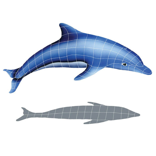 Dolphin in the Sun with Shadow Ceramic Mosaics Pool Tile Ocean Pool Mosaics
