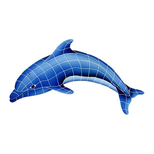 Dolphin Left 24x40 Ceramic Mosaics Pool Tile Ocean Pool Mosaics