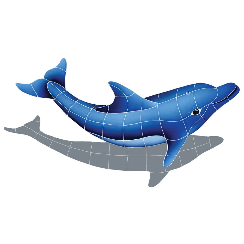 Dolphin Right 17x30 Ceramic Mosaics Pool Tile Ocean Pool Mosaics