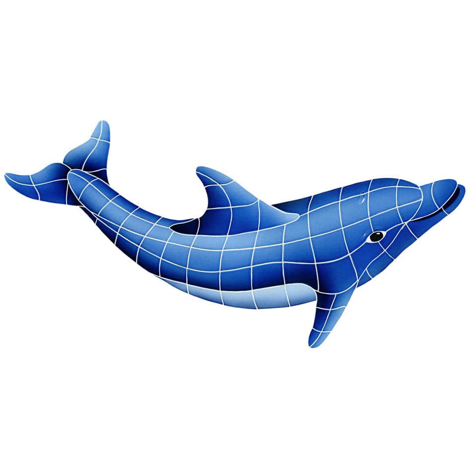 Dolphin Right 20x40 Ceramic Mosaics Pool Tile Ocean Pool Mosaics