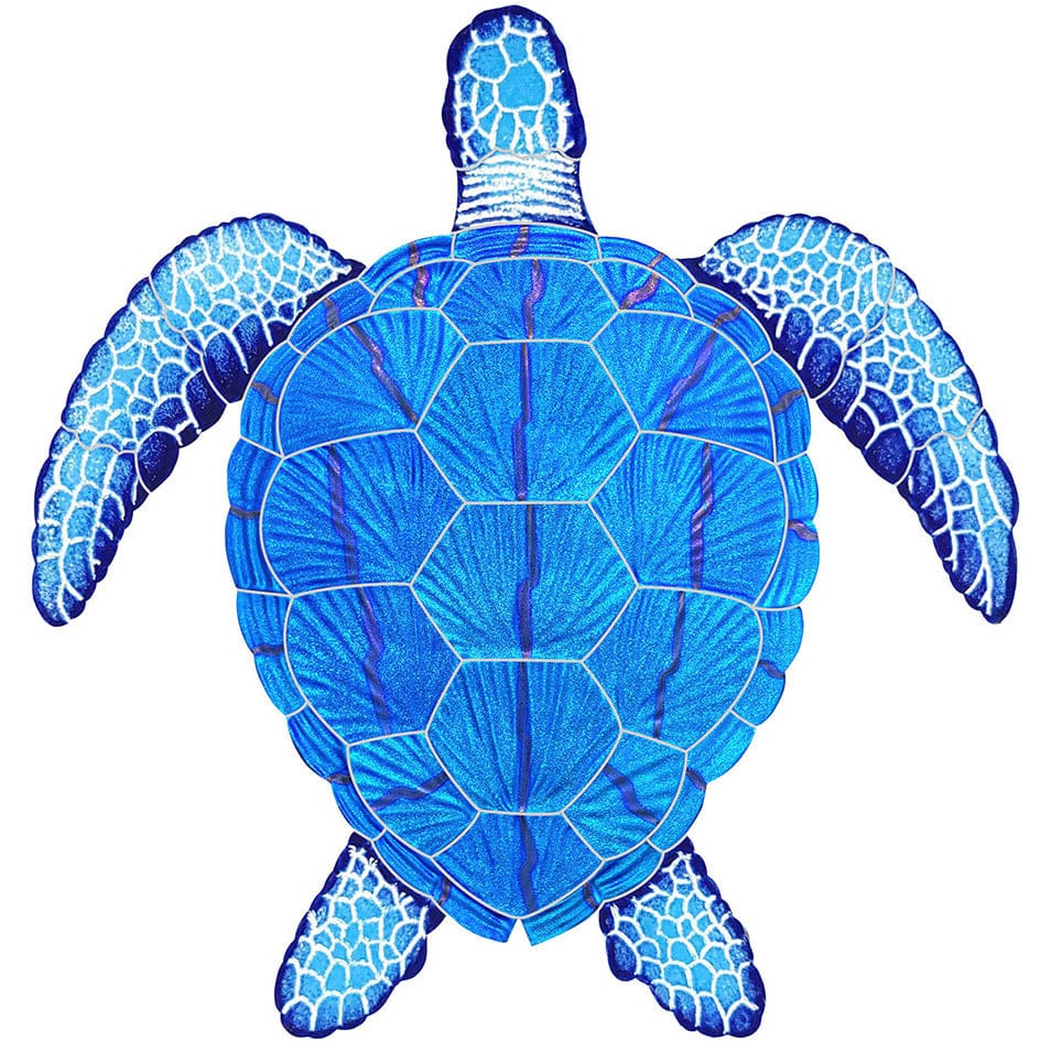 Fusion Loggerhead Turtle 15x14 Porcelain Mosaics Pool Tile Ocean Pool Mosaics
