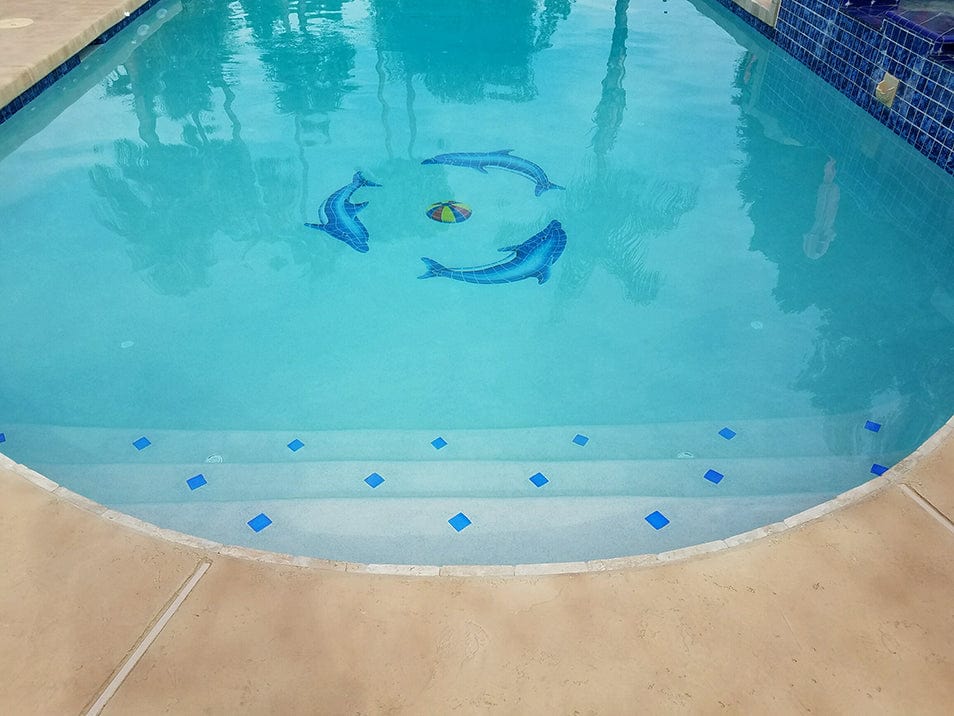 Fusion Sapphire 2x2 Porcelain Mosaics Pool Tile Ocean Pool Mosaics