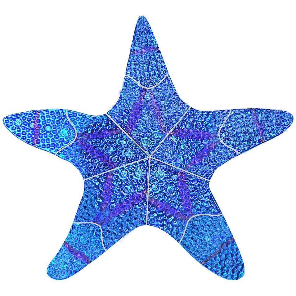 Fusion Starfish Sapphire 10" Porcelain Mosaics Pool Tile Ocean Pool Mosaics