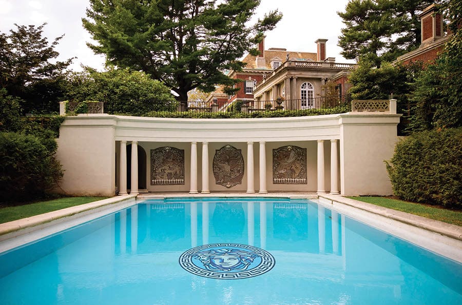 Goddess Medallion 60x60 Glass Mosaics Pool Tile Ocean Pool Mosaics