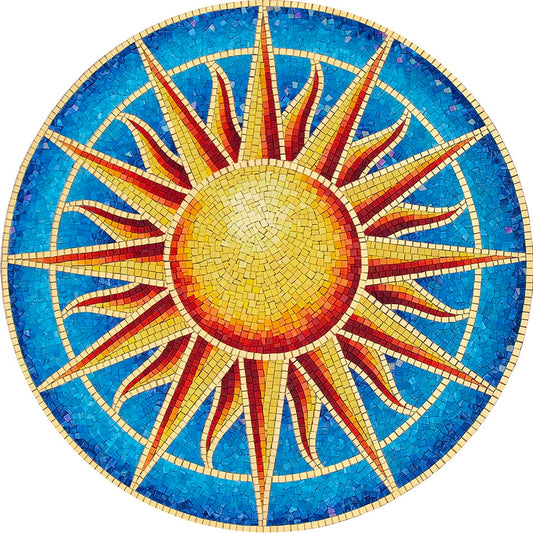 Golden Sun Medallion 48x48 Glass Mosaics Pool Tile Ocean Pool Mosaics