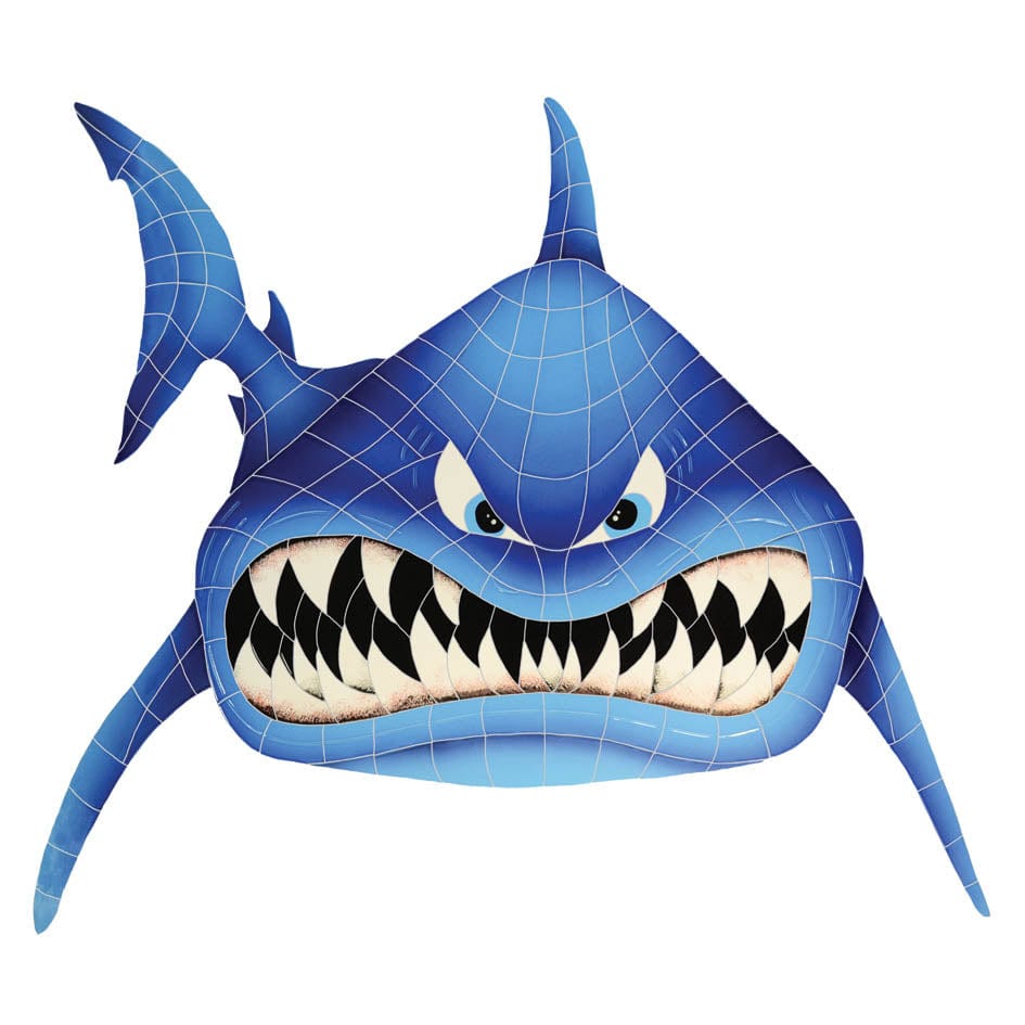 In Your Face Shark 38x42 Porcelain Mosaics Pool Tile Ocean Pool Mosaics