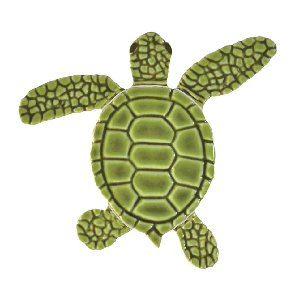 Loggerhead Turtle A Mini Green Porcelain Mosaics Pool Tile Ocean Pool Mosaics