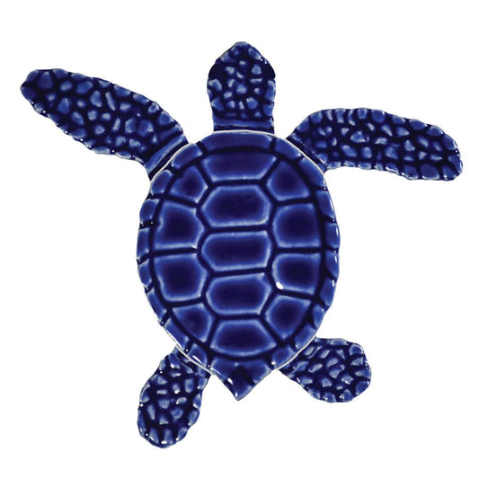 Loggerhead Turtle C Mini Blue Porcelain Mosaics Pool Tile Ocean Pool Mosaics