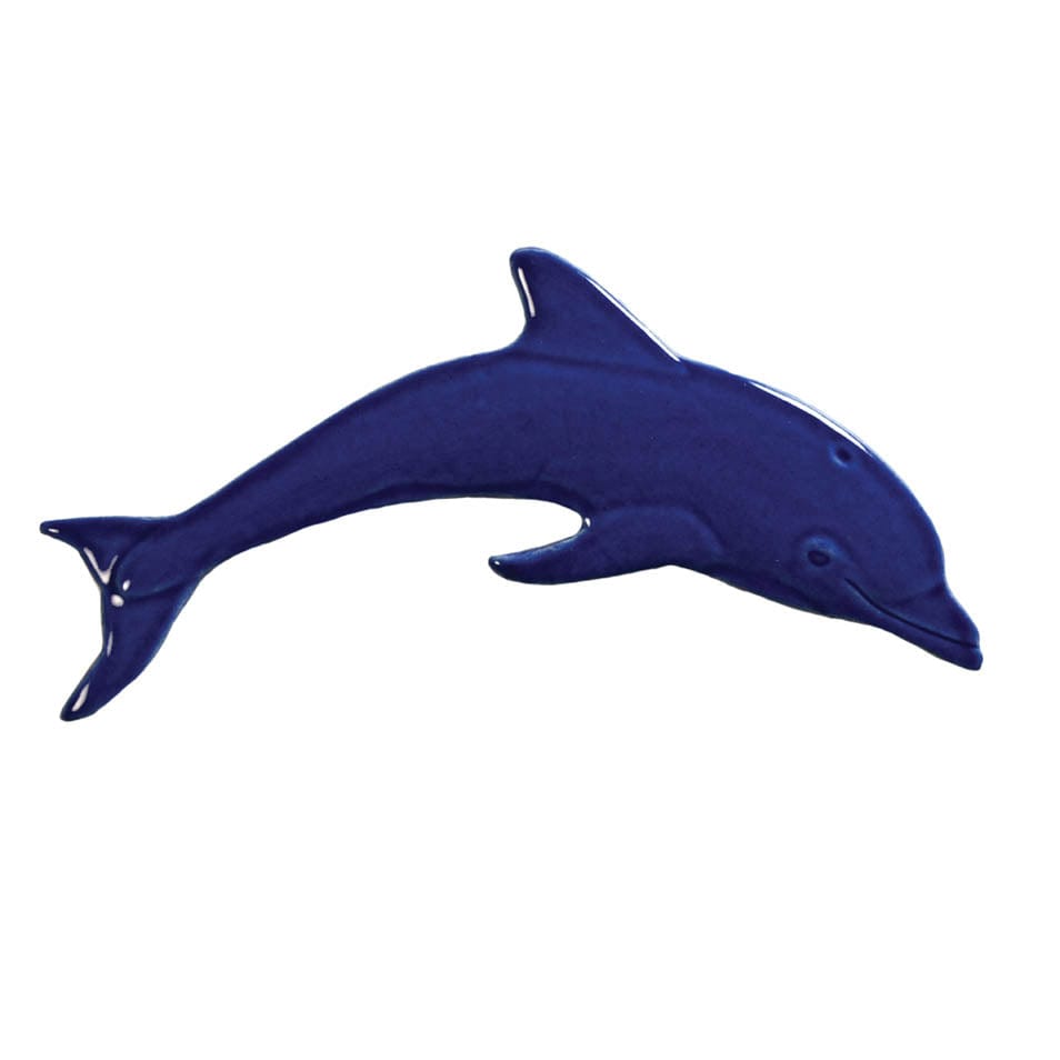Mini Dolphin Dark Blue 6" Porcelain Mosaics Pool Tile Ocean Pool Mosaics