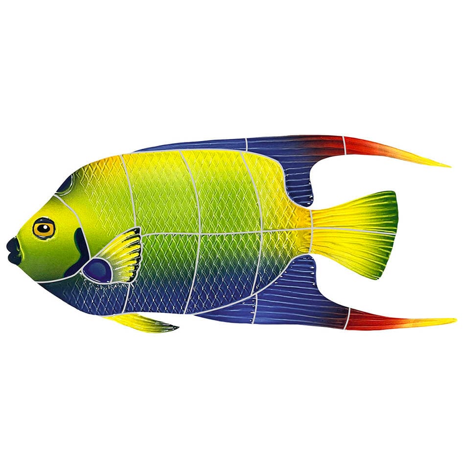 Queen Angelfish 5x12 Porcelain Mosaics Pool Tile Ocean Pool Mosaics