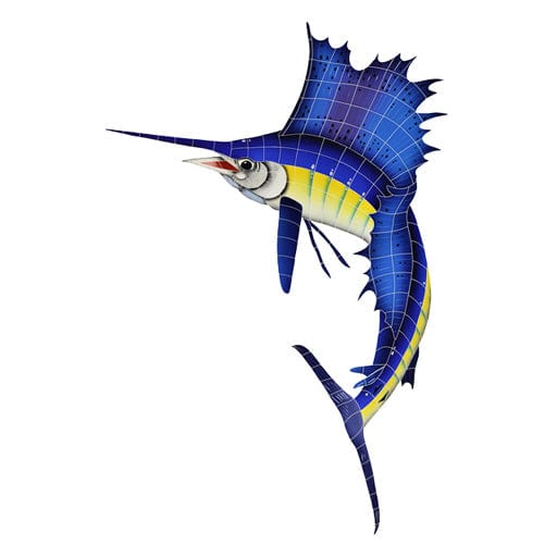 Sailfish Left 60x42 Porcelain Mosaics Pool Tile Ocean Pool Mosaics