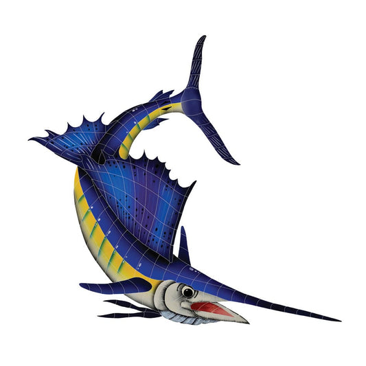 Sailfish Right 48x46 Porcelain Mosaics Pool Tile Ocean Pool Mosaics
