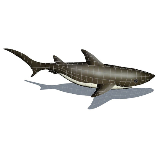 Shark with Shadow 24x61 Porcelain Mosaics Pool Tile Ocean Pool Mosaics