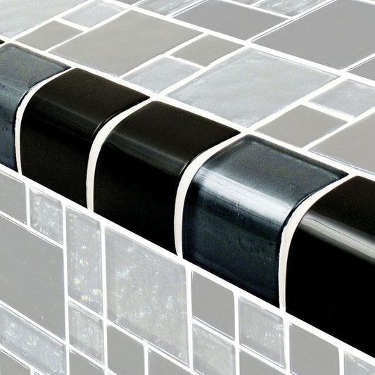 Galaxy Trim Slate Blend Mixed Glass Tile Ocean Pool Mosaics
