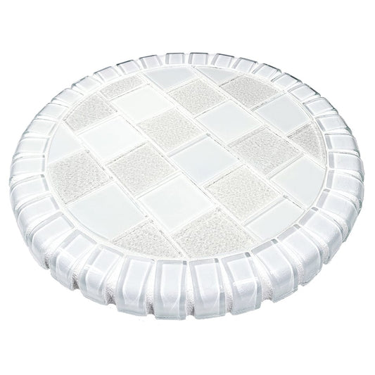 Signature White 12.5" Barstool Tops Glass Tile Ocean Pool Mosaics