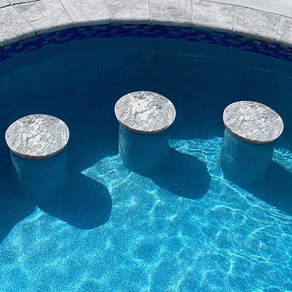 Silver Cloud 14" Barstool Tops Granite Tile Ocean Pool Mosaics