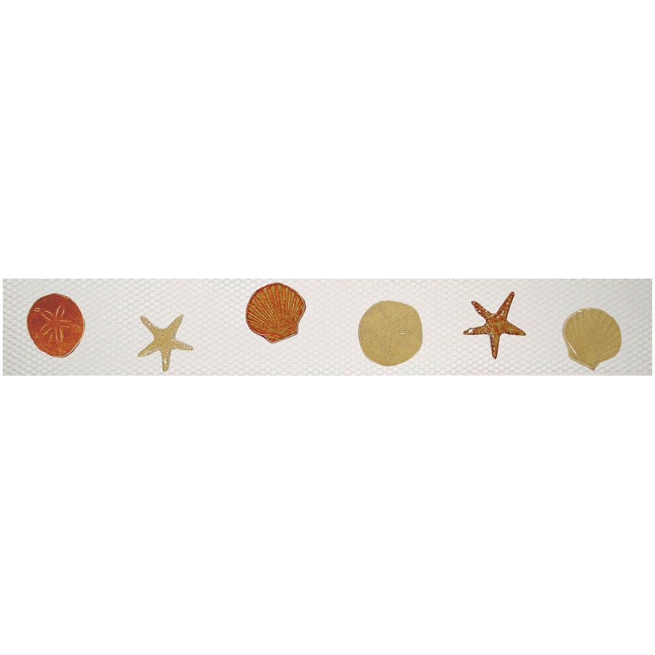 Step Markers Shells Tan 3x24 Porcelain Mosaics Pool Tile Ocean Pool Mosaics