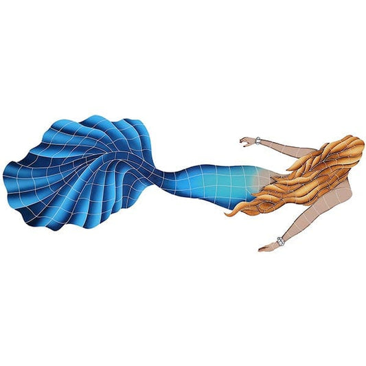 Swimming Mermaid 24x60 Porcelain Mosaics Pool Tile Ocean Pool Mosaics