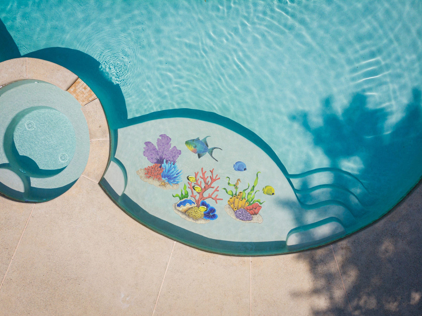 Tiger Tang Fish Blue 5x8 Porcelain Mosaics Pool Tile Ocean Pool Mosaics