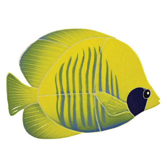 Tiger Tang Fish Yellow 5x8 Porcelain Mosaics Pool Tile Ocean Pool Mosaics