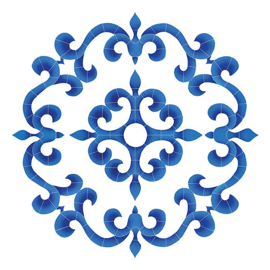 Tuscan Medallion 42x42 Porcelain Mosaics Pool Tile Ocean Pool Mosaics