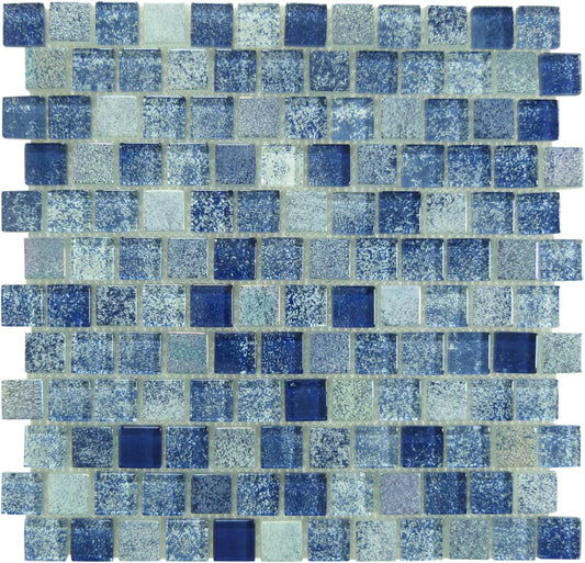 Essence Blue 1x1 Offset 3D Glossy and Iridescent Glass Tile Quest