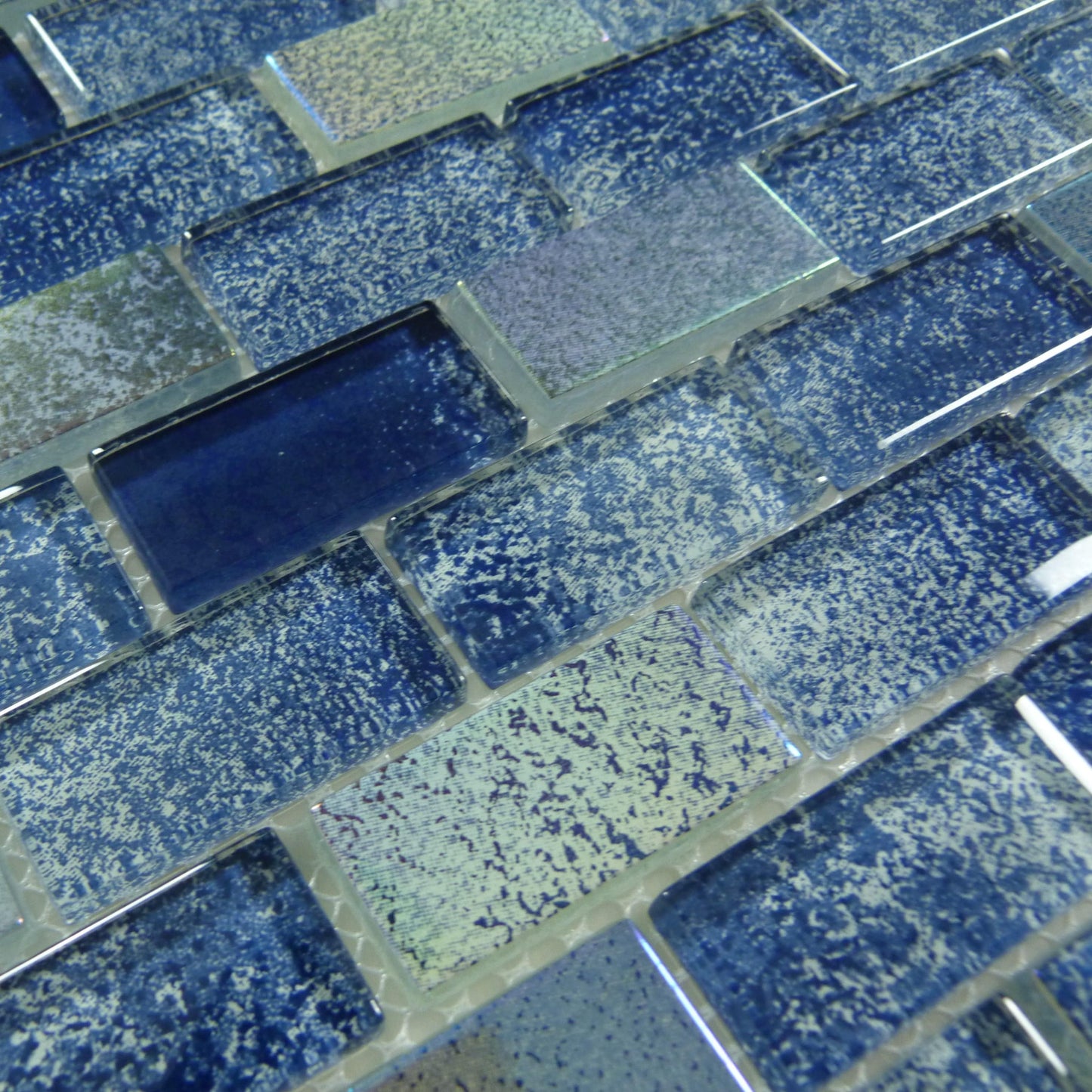 Essence Blue 1x2 3D Glossy and Iridescent Glass Tile Quest