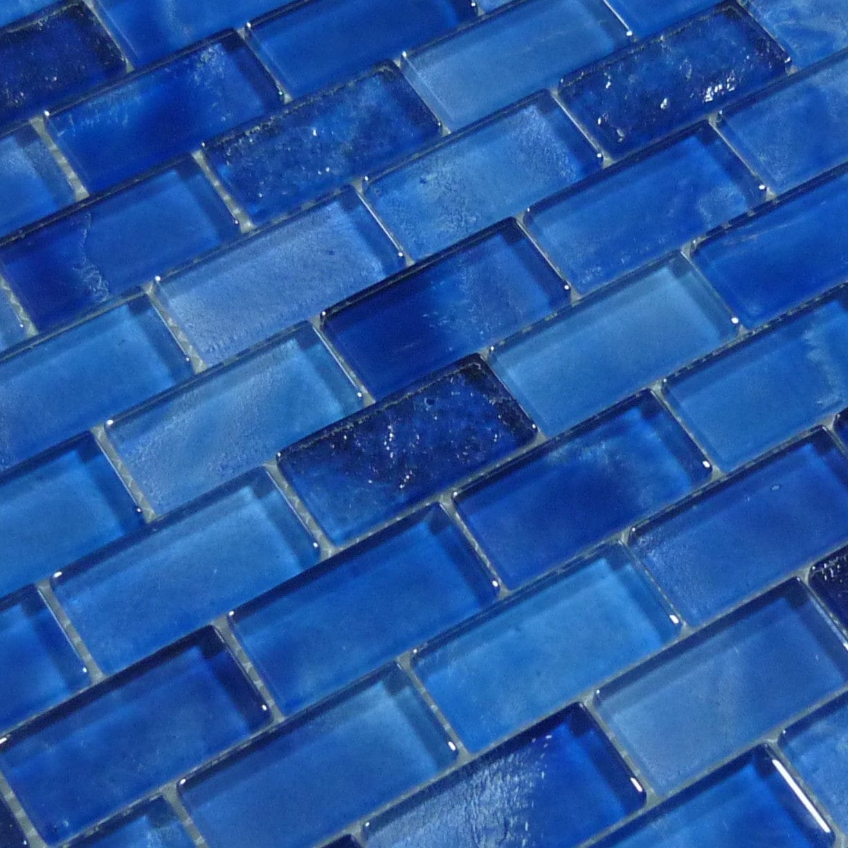 Santorini Midnight Blue 1x2 Glossy Glass Tile Quest