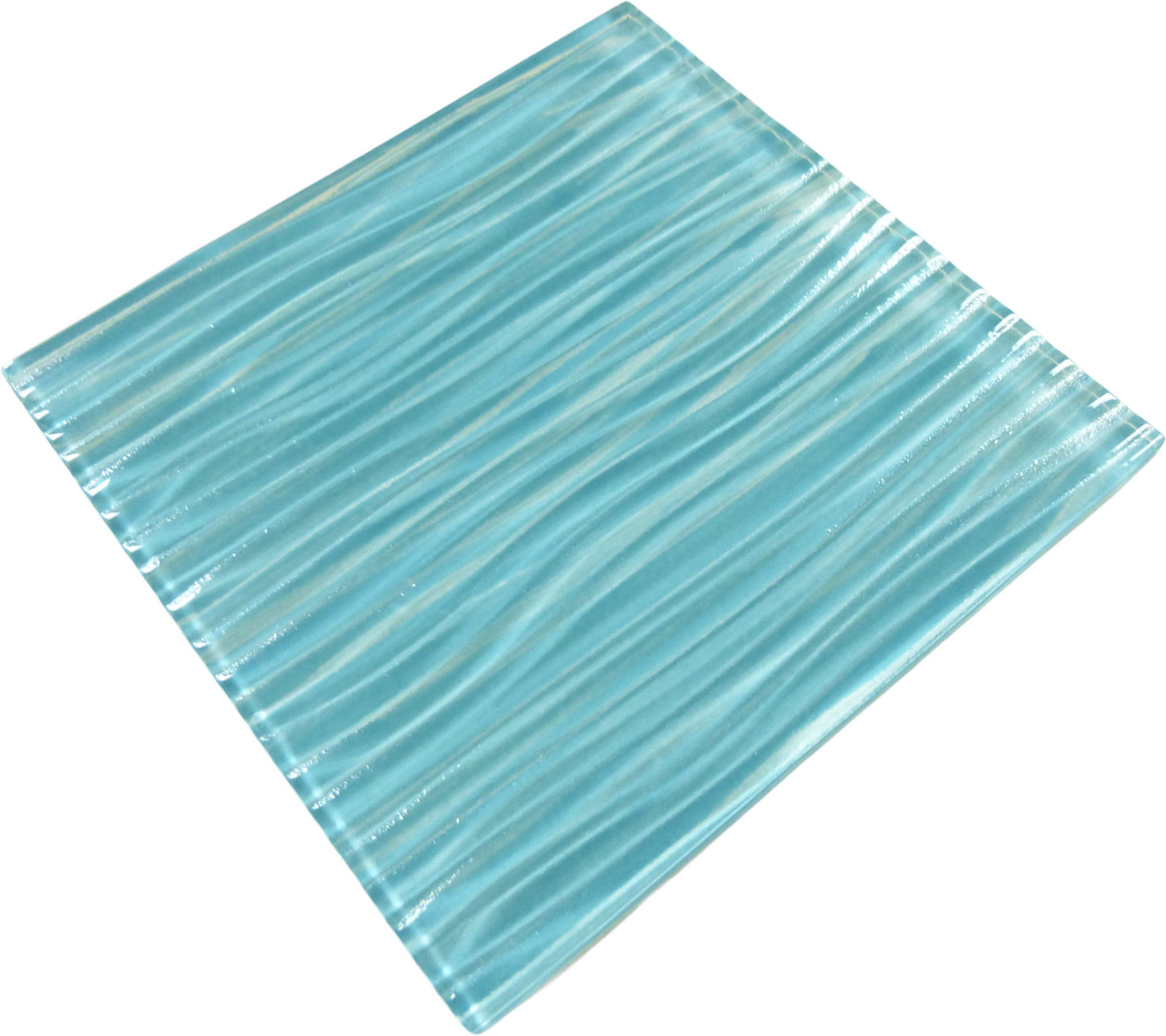 Sea Blue Wave 6x6 Glossy Glass Tile Quest