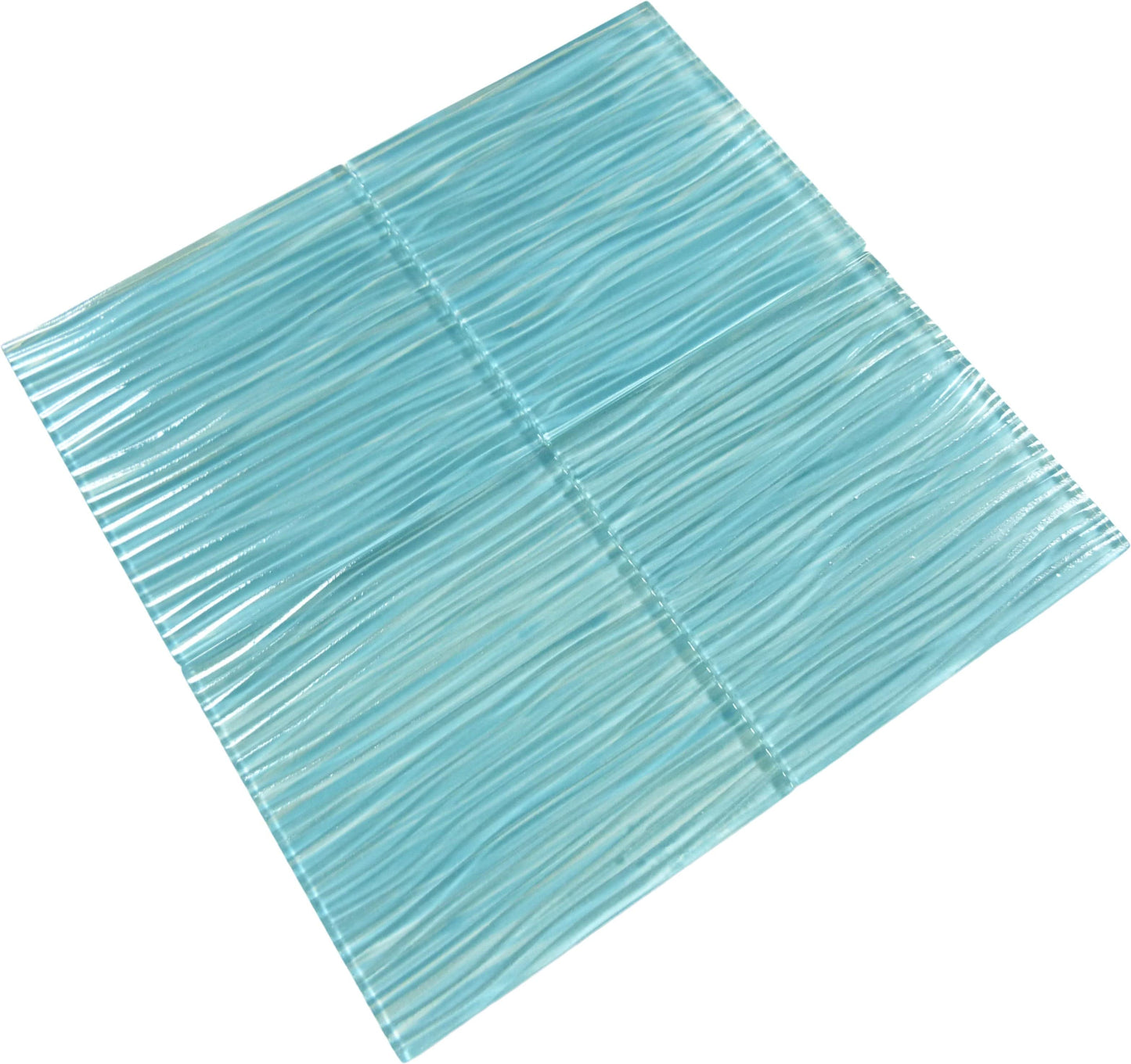 Sea Blue Wave 6x6 Glossy Glass Tile Quest