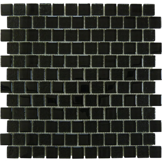 Serenity Black 1x1 Offset Glass Tile Quest