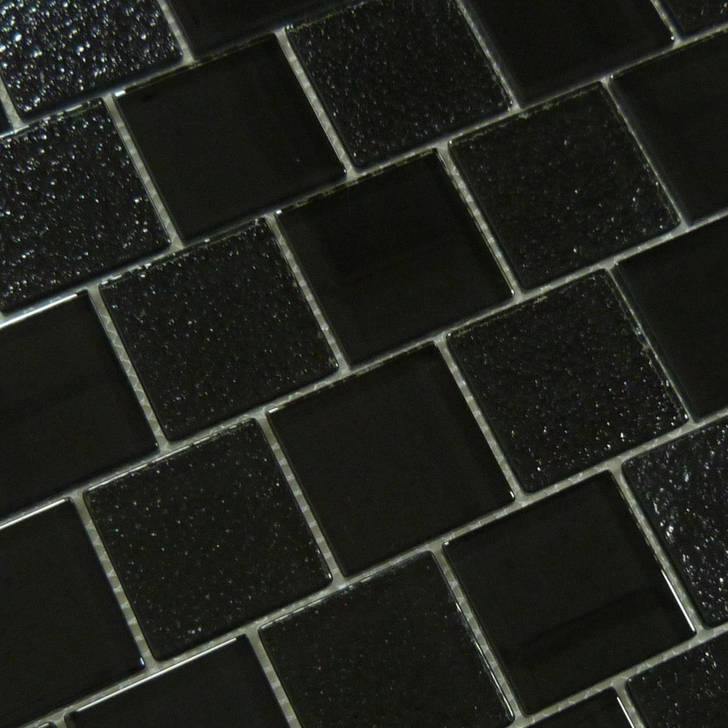 Serenity Black 2x2 Offset Glass Tile Quest