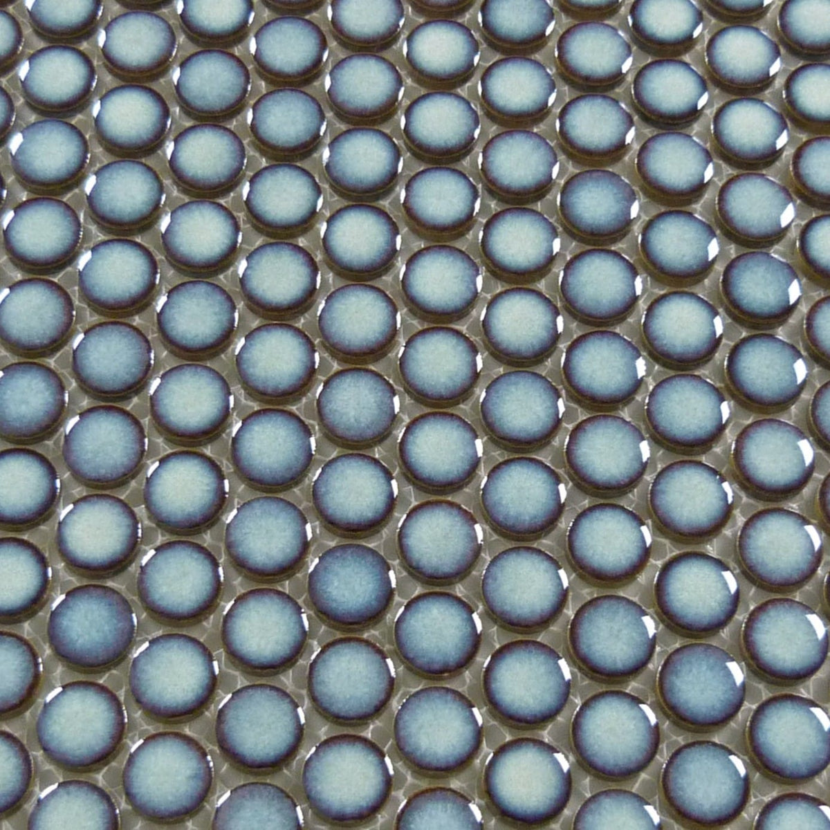 Continental Penny Round Cosmic Blue 3/4" Glossy Porcelain Tile Regency
