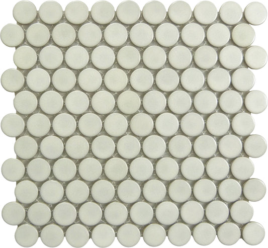 Cotton Penny Round Matte Porcelain Tile Regency