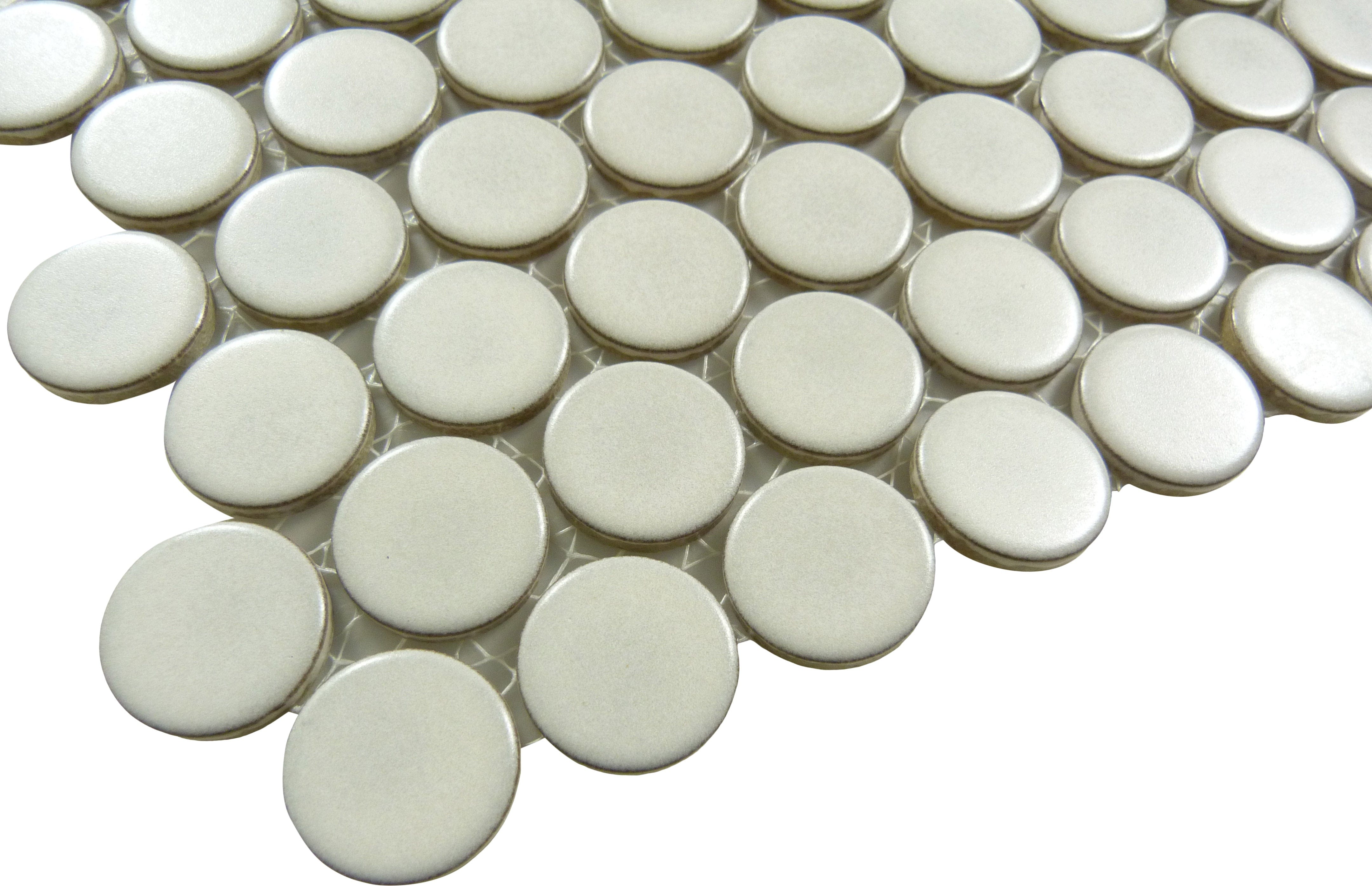 Cotton Penny Round Matte Porcelain Tile Regency