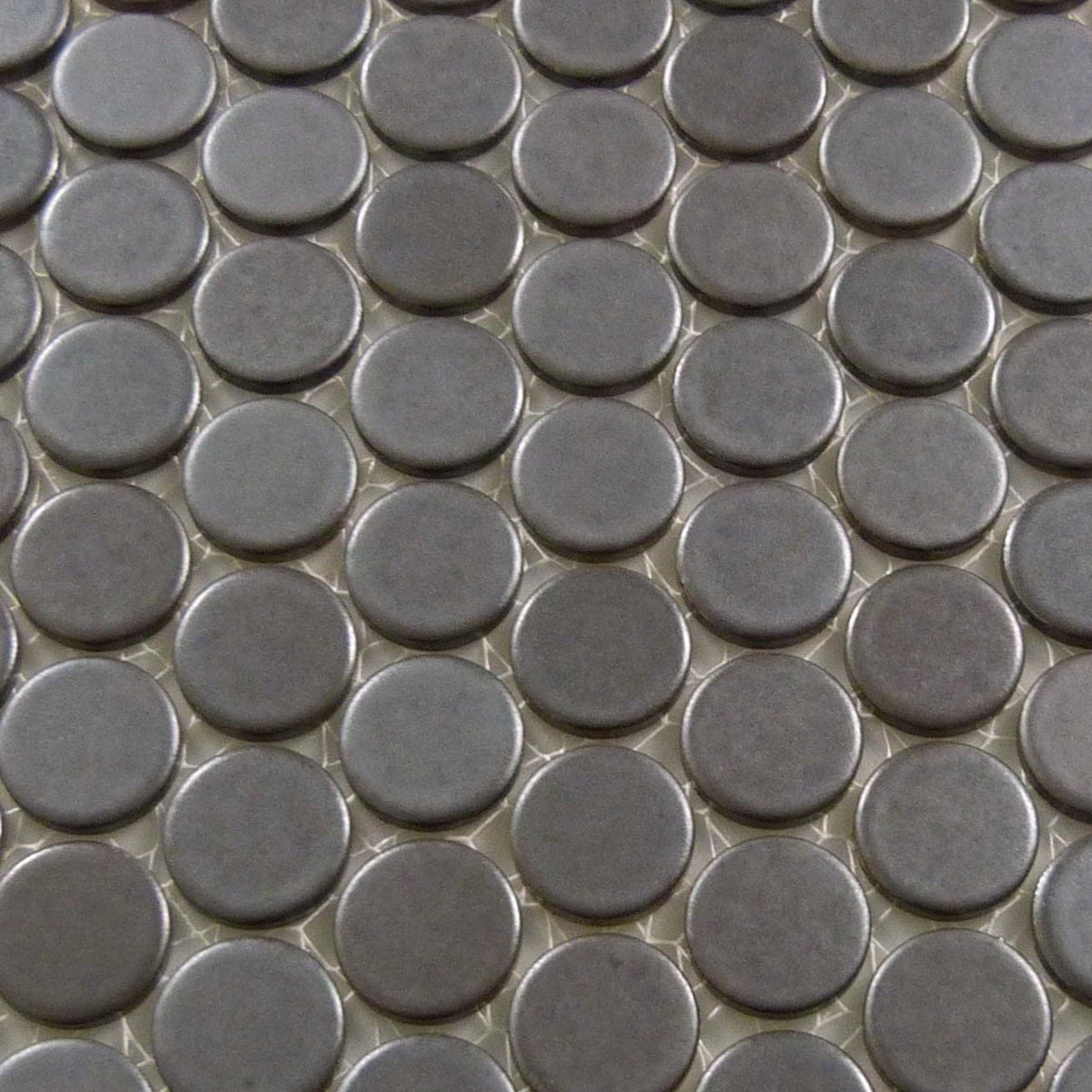 Obsidian Penny Round Matte Porcelain Tile Regency