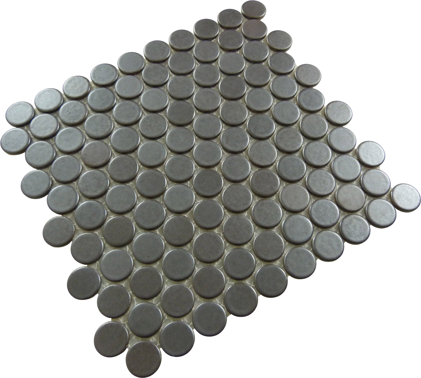 Obsidian Brown Penny Round Matte Porcelain Tile Regency