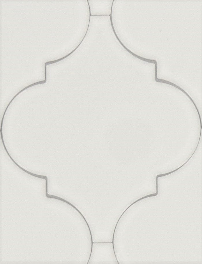 Snowy Arabesque White Glossy Porcelain Tile Regency