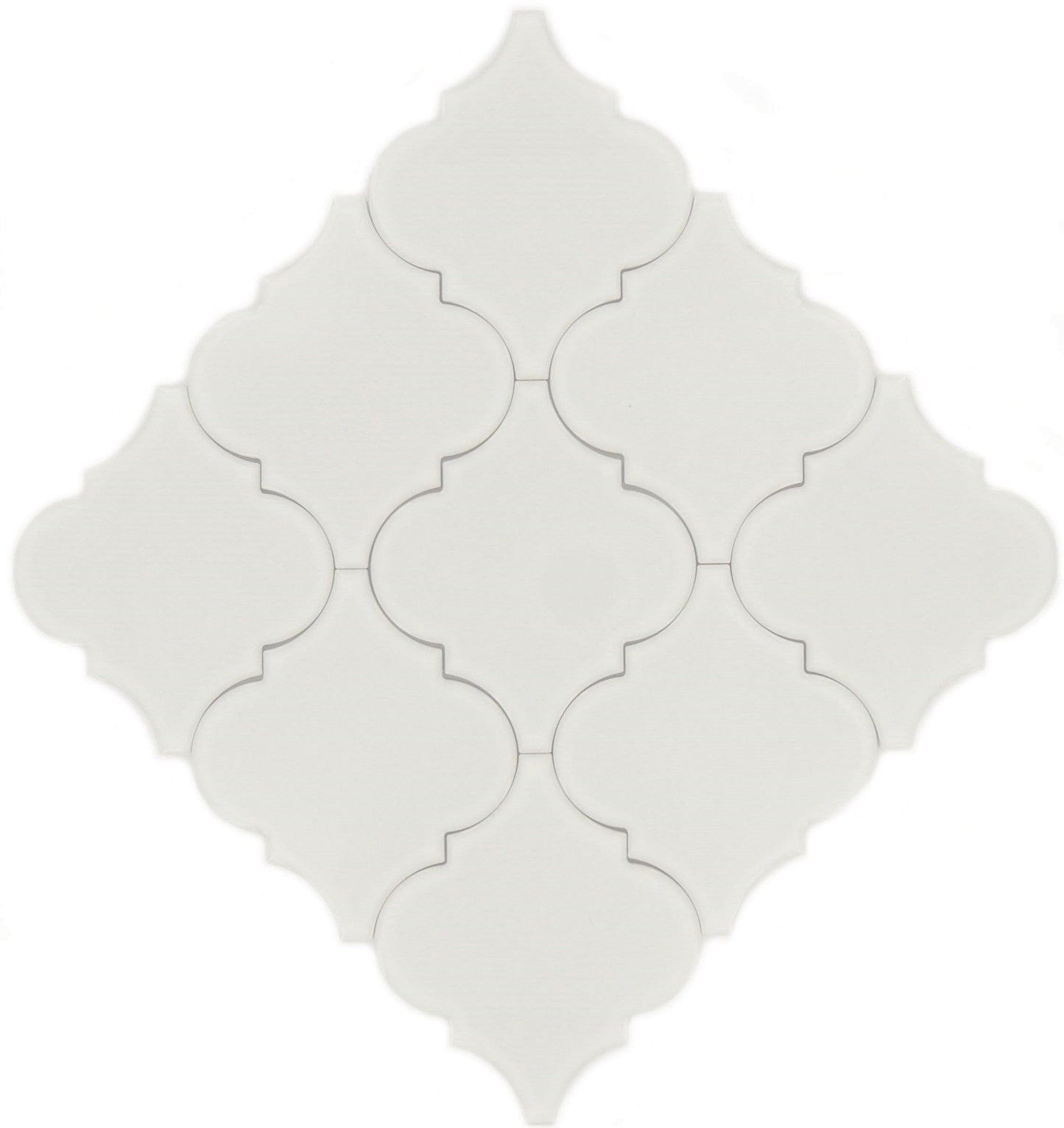 Snowy Arabesque White Glossy Porcelain Tile Regency