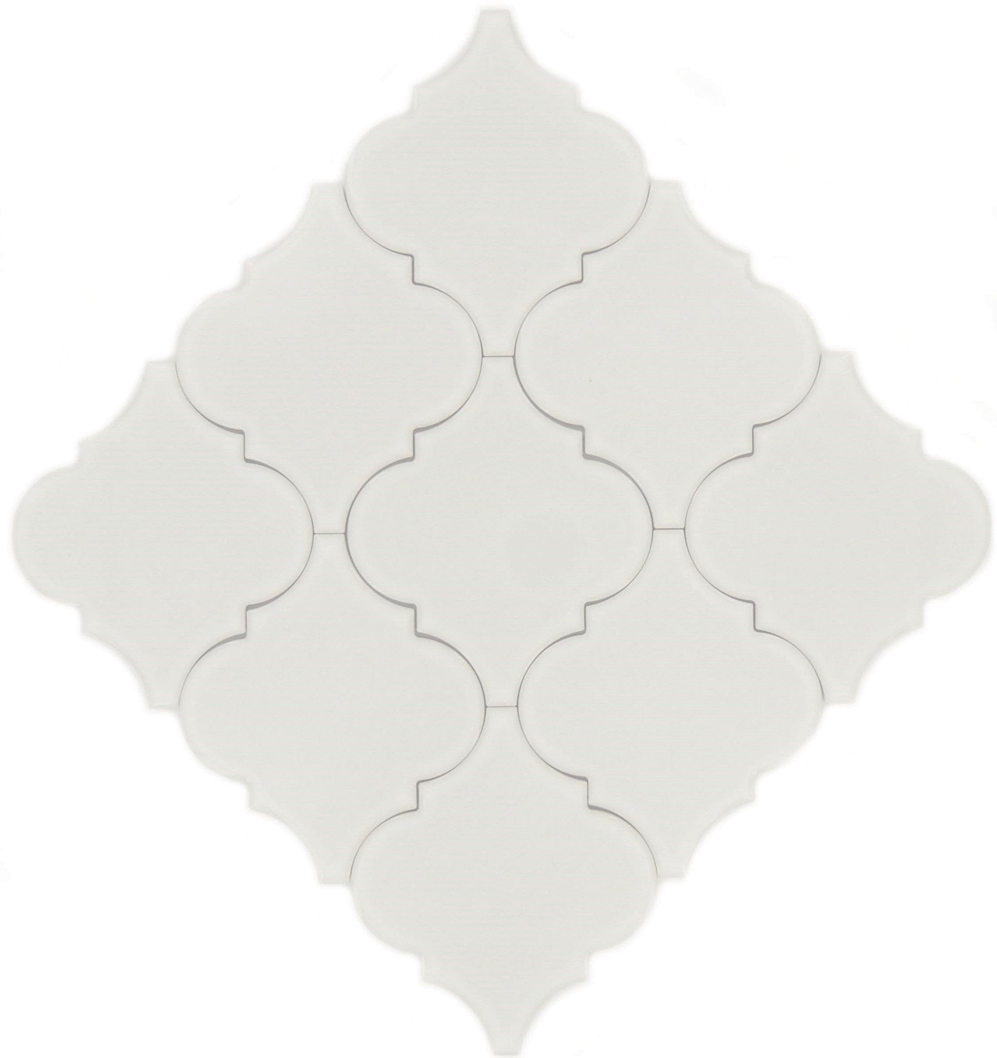 Snowy Arabesque White Glossy Porcelain Tile Regency