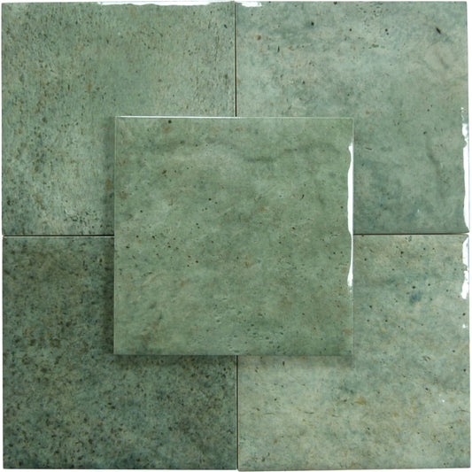Bali Stone Green 6x6 Glossy Porcelain Tile Royal Tile & Stone