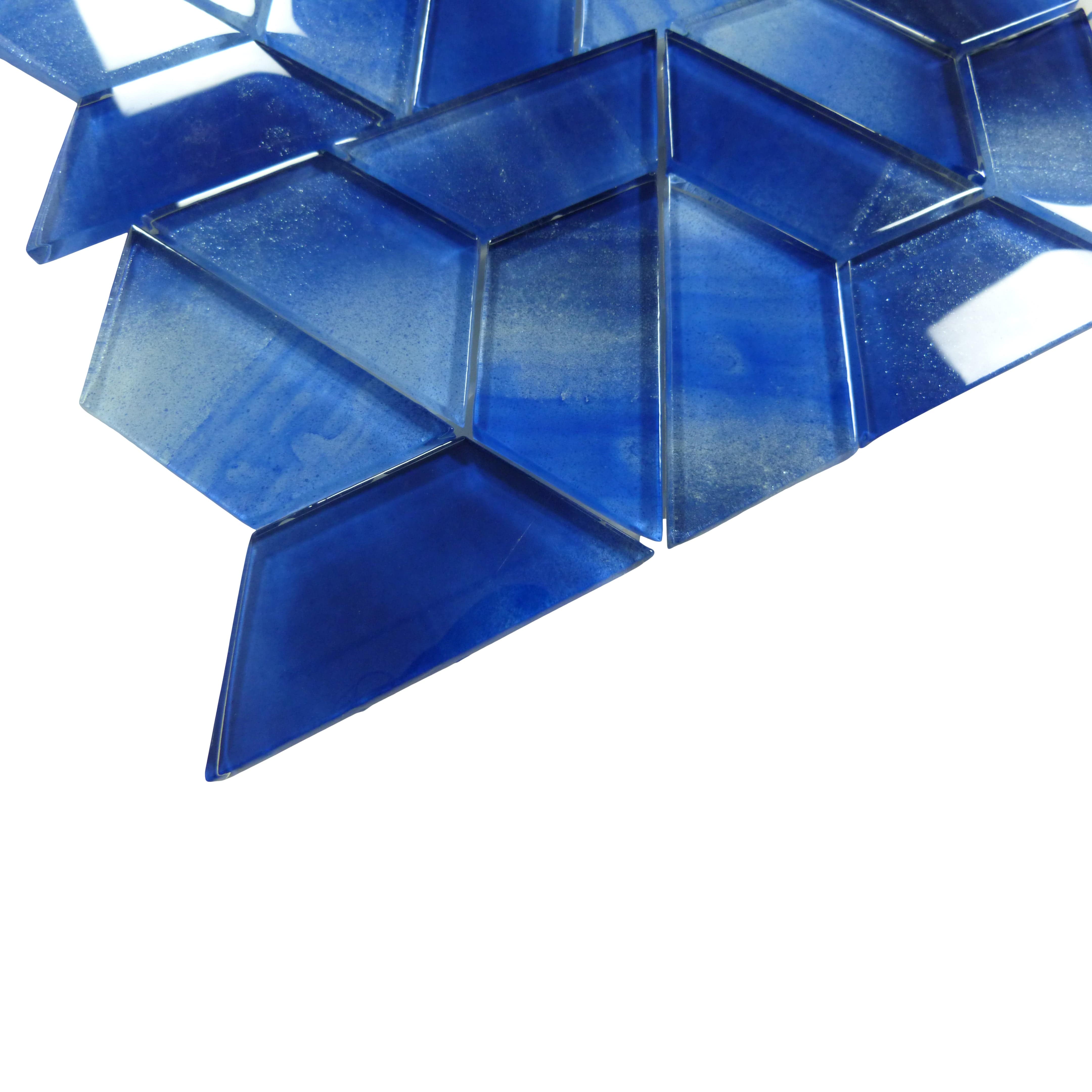 Cirrus Blue Dimensional Glossy Glass Tile Royal Tile & Stone