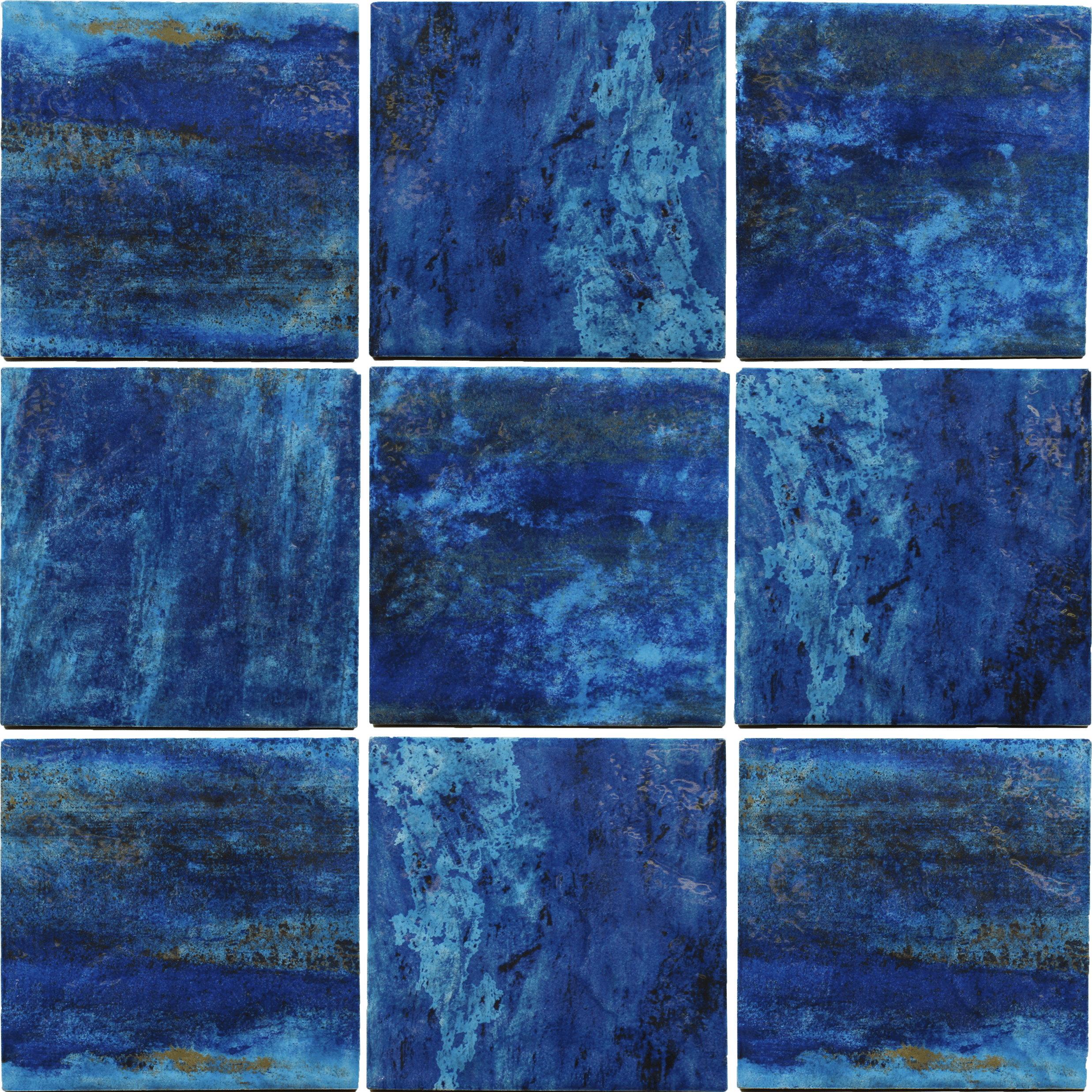 Coral II Blue 6x6 Glossy Porcelain Tile Royal Tile & Stone