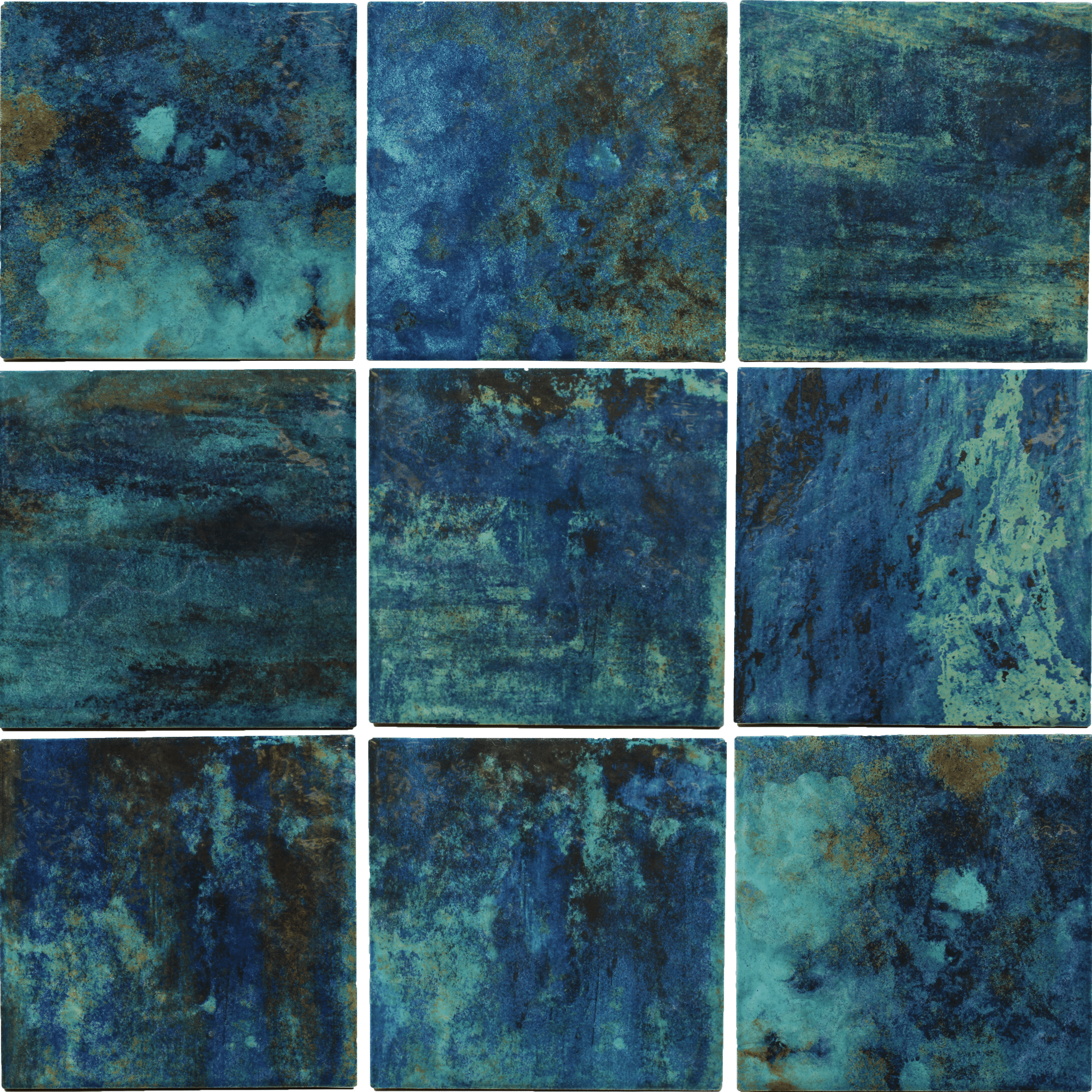 Coral II Green 6x6 Glossy Porcelain Tile Royal Tile & Stone