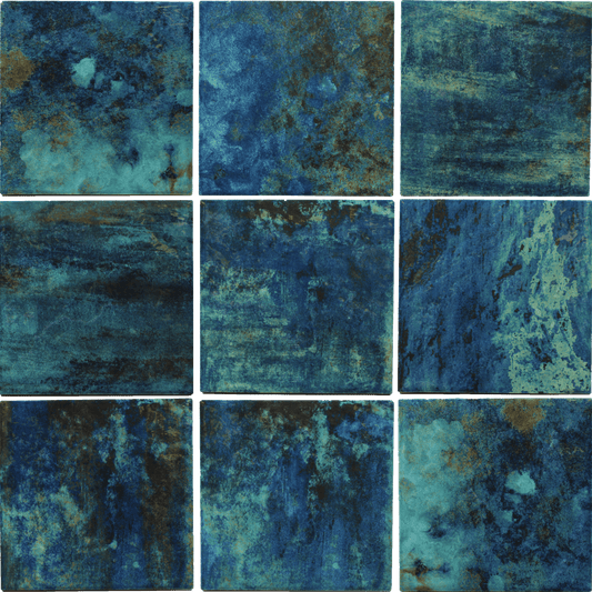 Coral II Green 6x6 Glossy Porcelain Tile Royal Tile & Stone