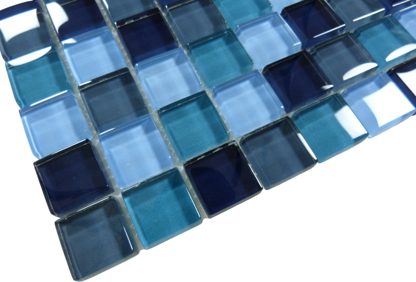 Tahiti Blue 1x1 Glossy Glass Tile Royal Tile & Stone