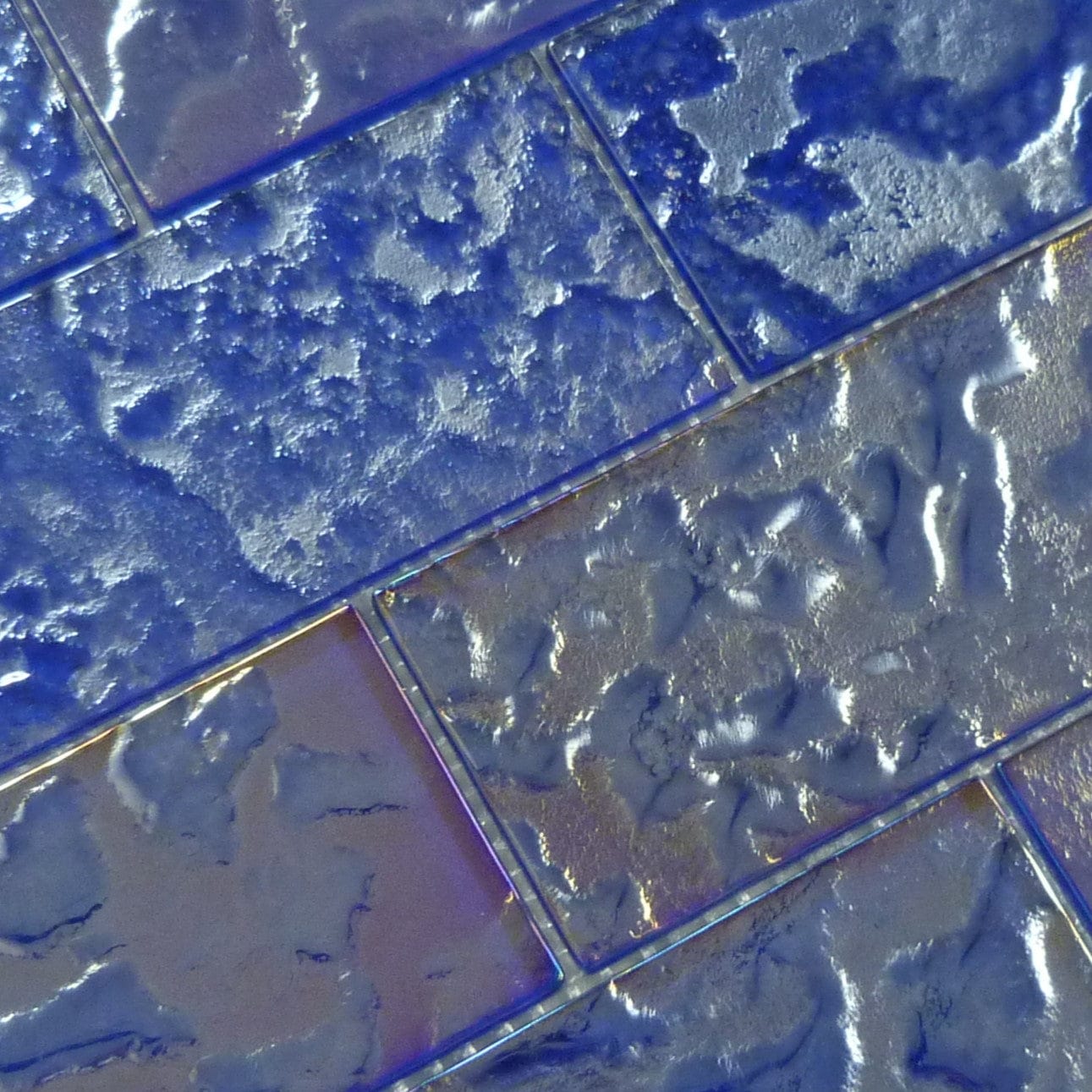 Lightwaves Cobalt Blue 3x6 Rippled Glass Tile Royal Tile & Stone