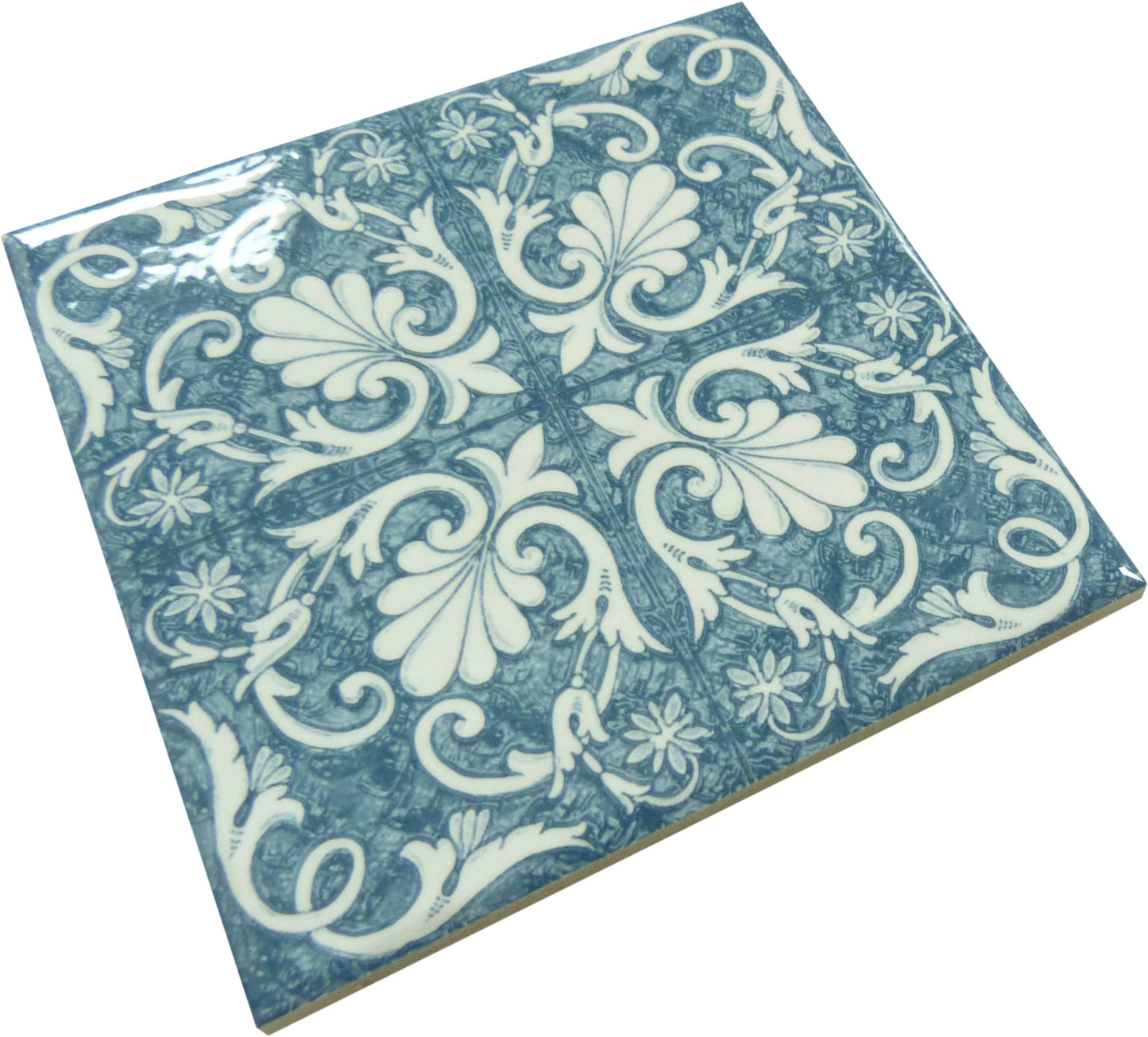 Maioliche Americana Blue 6x6 Glossy Porcelain Tile Royal Tile & Stone