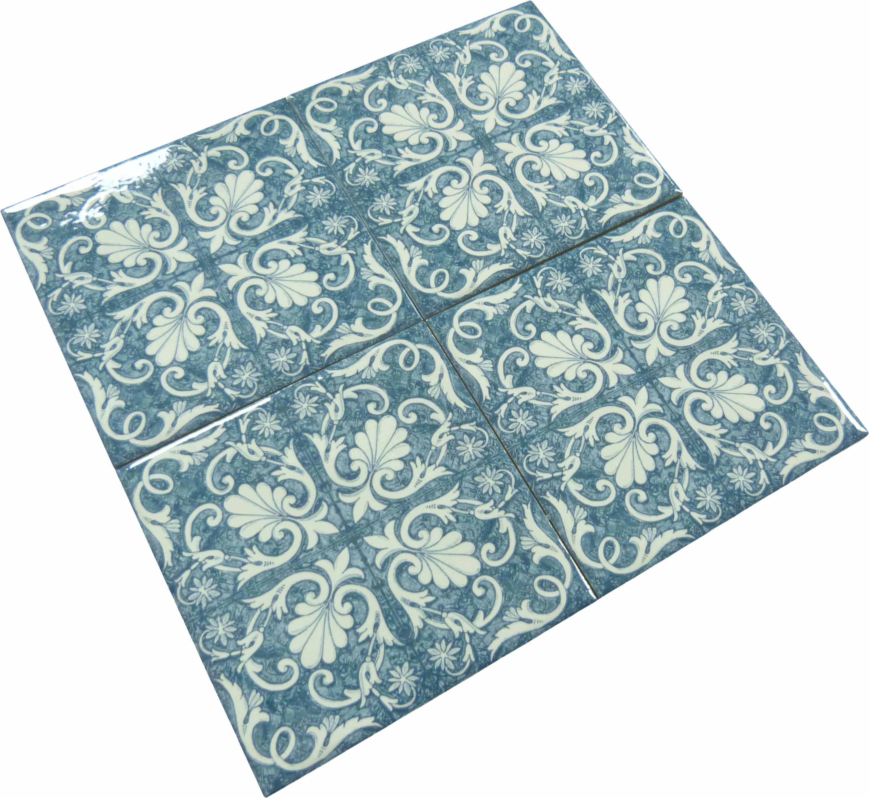 Maioliche Americana Blue 6x6 Glossy Porcelain Tile Royal Tile & Stone
