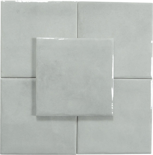 Maioliche Downpour Grey 6x6 Glossy Porcelain Tile Royal Tile & Stone